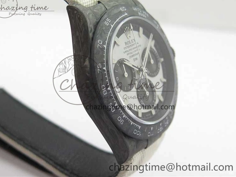 MiroTime 0215 WrinkleFree Daytona DIW Carbon Noob 1:1 Best Edition White Black Dial on Nylon Strap SA 2614